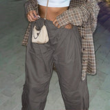 Low Waisted Tie Up Cargo Pants