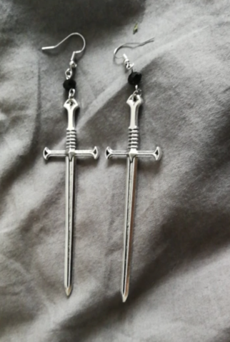 SILVER SWORD EARRINGS