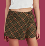 Vintage Plaid A-line Mini Skirt