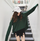 Slit Back Hooded Sweatshirt