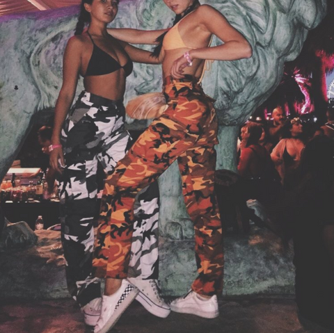 Colored Camo Cargo Pants
