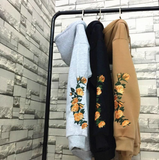 Floral Embroidered Oversized Hoodie
