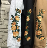 Floral Embroidered Oversized Hoodie