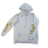 Floral Embroidered Oversized Hoodie