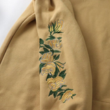 Floral Embroidered Oversized Hoodie