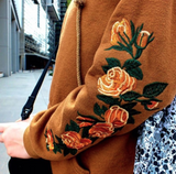Floral Embroidered Oversized Hoodie