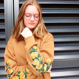 Floral Embroidered Oversized Hoodie