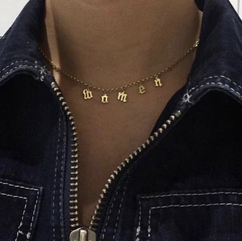 Single Chain Old English Personalized Necklace (12 Characters)