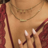 Single Chain Old English Personalized Necklace (12 Characters)