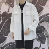 Large Pocket Cotton Button-Up Jacket