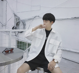 Large Pocket Cotton Button-Up Jacket