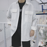 Large Pocket Cotton Button-Up Jacket