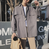 Large Pocket Cotton Button-Up Jacket