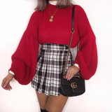 Knitted Lantern Sleeve Sweater