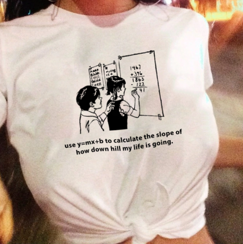 Use "y=mx+b" Tee