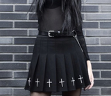 Embroidered Pleated Cross Skirt