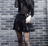 Embroidered Pleated Cross Skirt