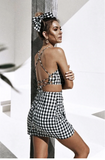 Gingham Crop Top & Mini Wrap Skirt Set (2 Piece)