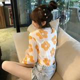 Retro Flower Mesh Top