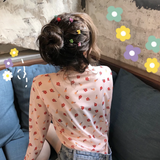 Retro Flower Mesh Top