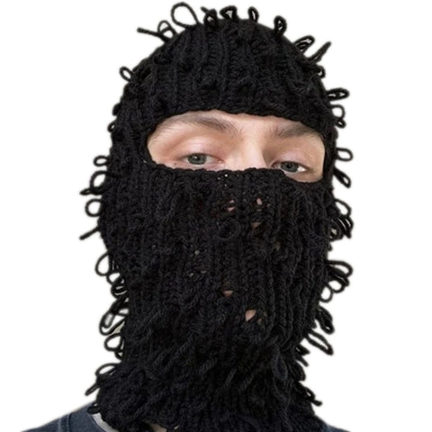 Messy Knitted Ski Mask
