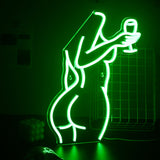 Nude With Wine Neon Light