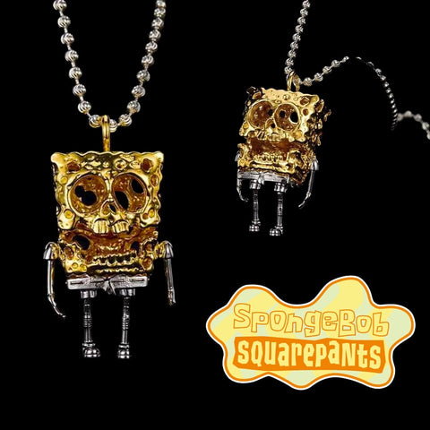 Dead SpongeBob Skeleton Necklace