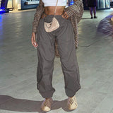 Low Waisted Tie Up Cargo Pants