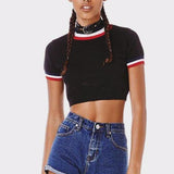 Vintage Crop Turtleneck Knit Tee