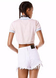 Vintage Crop Turtleneck Knit Tee