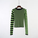 Neon Striped Knit Sweater