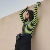 Neon Striped Knit Sweater