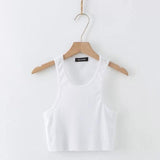 White Racerback Crop Top