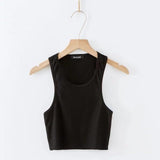 White Racerback Crop Top