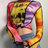 Technicolor Mesh Turtleneck