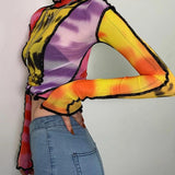 Technicolor Mesh Turtleneck