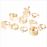 10 Piece Snake Ring Set