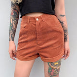 High Waisted Corduroy Shorts