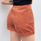High Waisted Corduroy Shorts