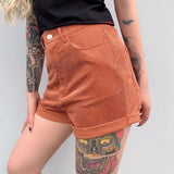 High Waisted Corduroy Shorts