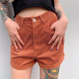 High Waisted Corduroy Shorts