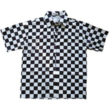 Oversized Checkerboard Button Down
