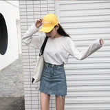 High Waisted Denim Skirt