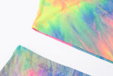 Tie Dye Tube Top Biker Shorts 2 Two Piece Set