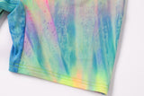 Tie Dye Tube Top Biker Shorts 2 Two Piece Set