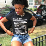 Black Girl Nutrition Facts Tee