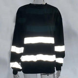 3M Reflective Striped Oversized Pullover