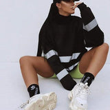 3M Reflective Striped Oversized Pullover