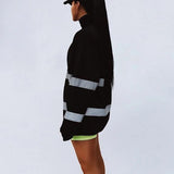 3M Reflective Striped Oversized Pullover