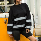 3M Reflective Striped Oversized Pullover